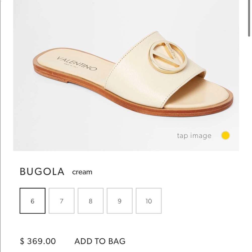 Brand new Mario Valentino bugola cream slides